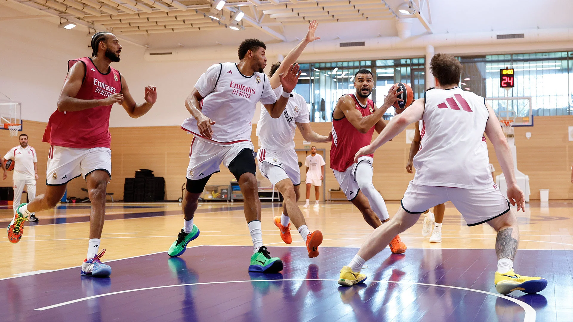 The team prepares for the game against Maccabi